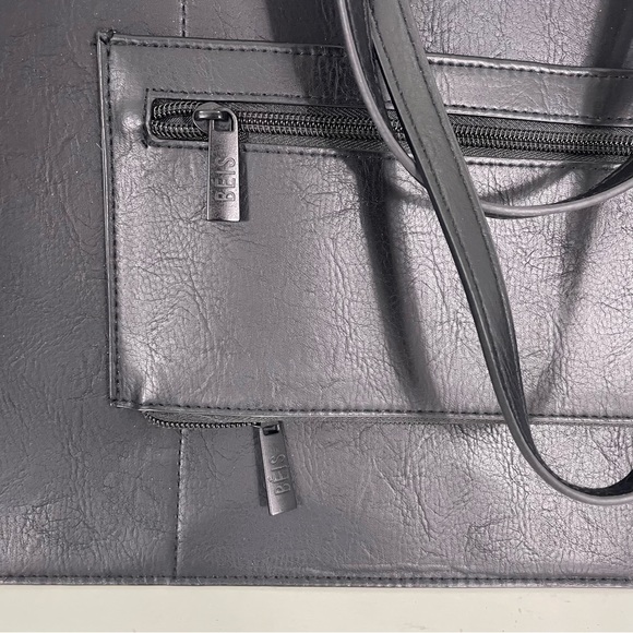 BEIS Bags Beis Black The Work Tote Vegan Leather Large Laptop Tote